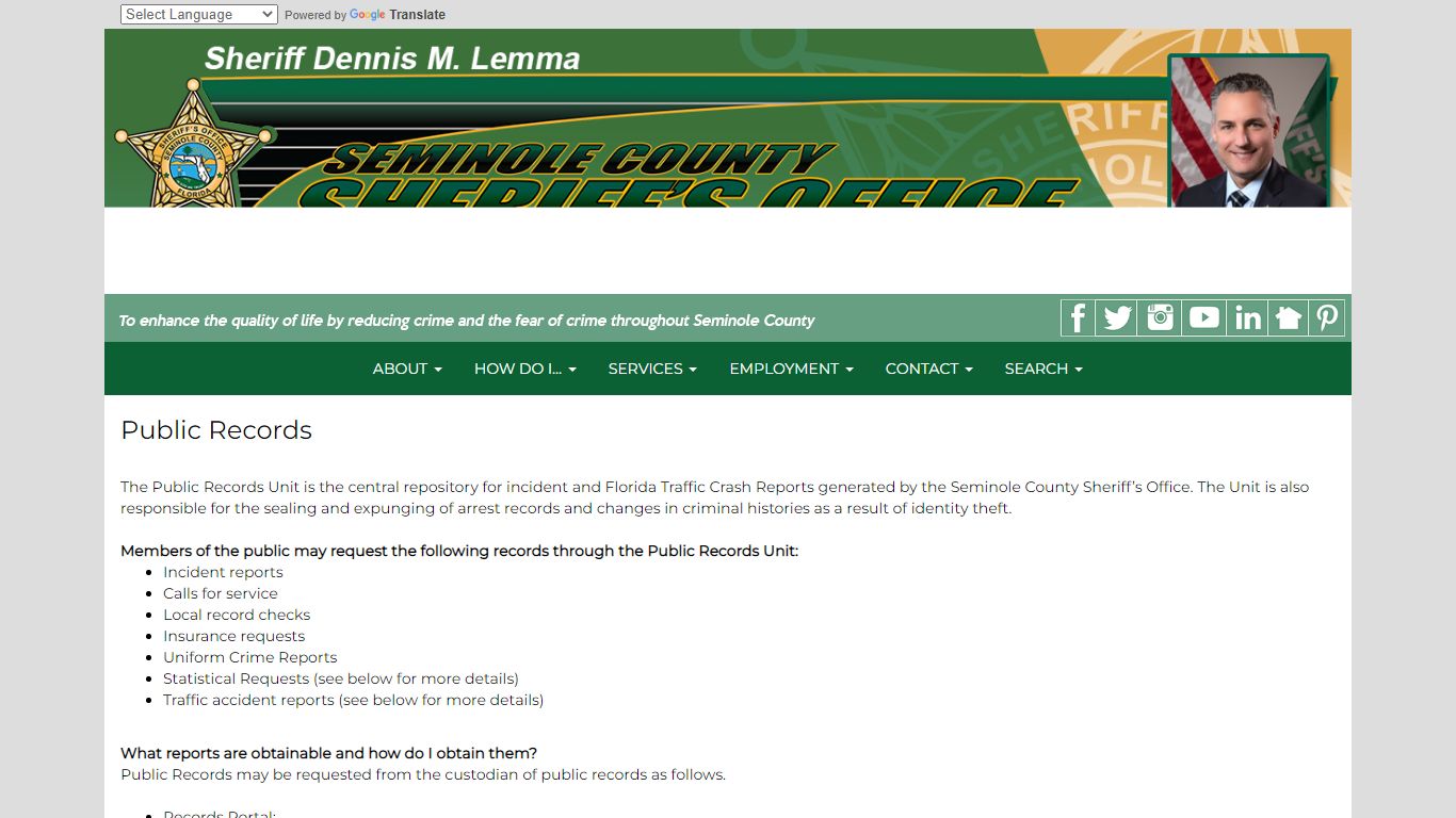 Public Records - Seminole County Sheriff's Office